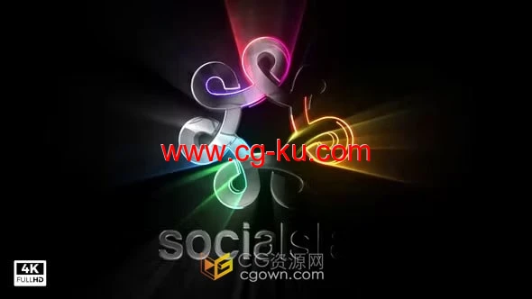 AE模板-多彩光效标志Light Logo Reveal的图片1