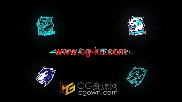 Cyber Logo Reveal像差抽象高科技故障标志动画-AE模板的图片1