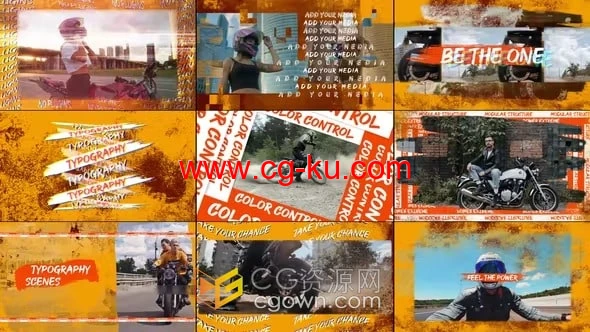 多彩画笔风格适合嘻哈摇滚时尚运动主题节奏感开场白-AE模板的图片1