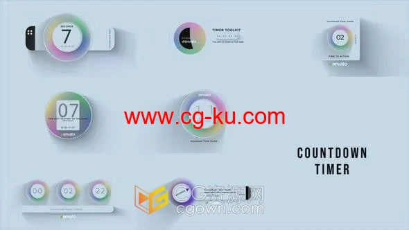 倒数计时器工具包圆形直播倒数-AE模板的图片1