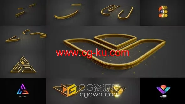 动感3D描边标志LOGO动画-AE模板的图片1