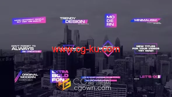 明亮时尚现代标题适用不同的视频风格-AE模板的图片1