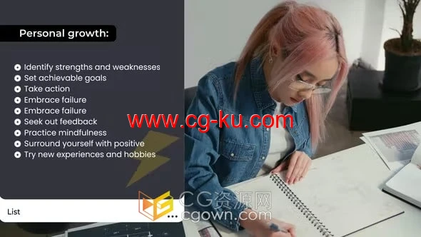 带复选框的滑动条项目符号列表动画-AE模板的图片1