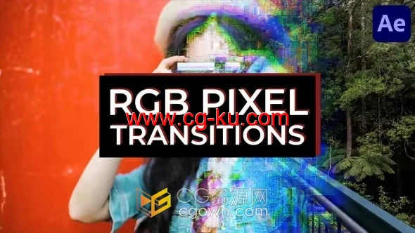 超酷创意RGB像素过渡效果-AE转场模板的图片1