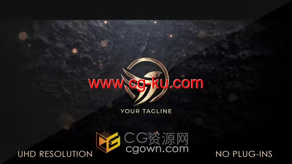 流动粒子波动画演绎金色标志片头-AE大气LOGO模板的图片1