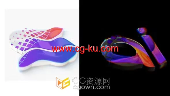 简单大气明亮流动波浪状光泽LOGO动画-AE标志模板的图片1
