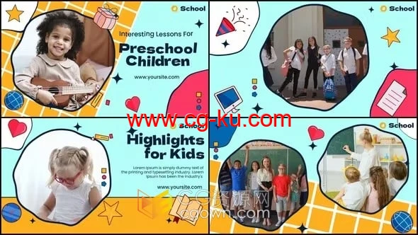 儿童教育幻灯片Kids Education Slideshow-AE模板的图片1
