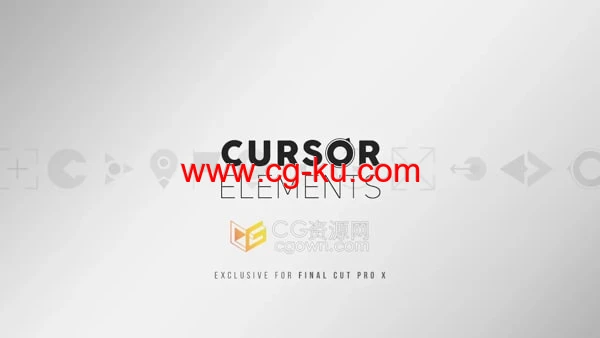 Cursor Elements FCPX插件100组现代简约光标图形元素注释文字标题动画的图片1