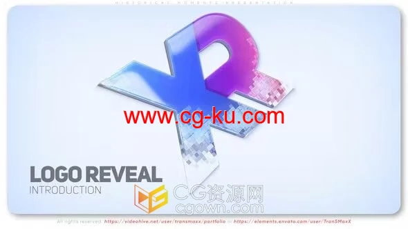 马赛克淡入效果时尚企业标志动画-AE模板的图片1