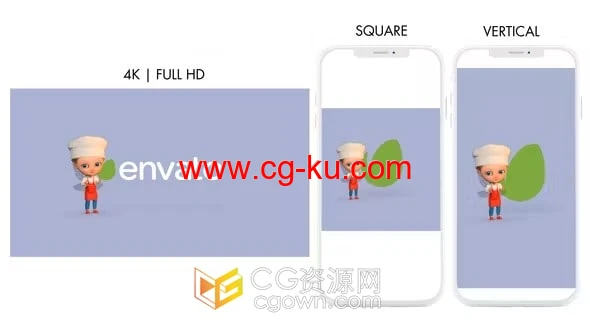可爱童趣魔法厨师小仙子演绎品牌LOGO动画-AE模板的图片1
