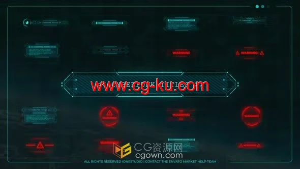 25个赛博朋克游戏HUD科技故障标题动画AE模板的图片1