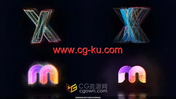 科技故障效果闪烁阴影小方格标志动画-AE模板的图片1