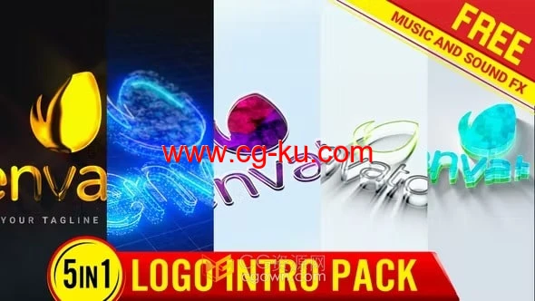 5种多彩标志动画效果现代公司实用LOGO片头-AE模板的图片1