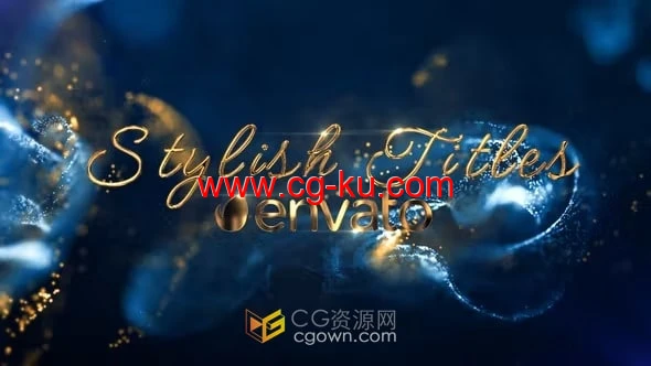 抽象流体粒子点星粒子背景炫彩金属色时尚标题AE模板的图片1