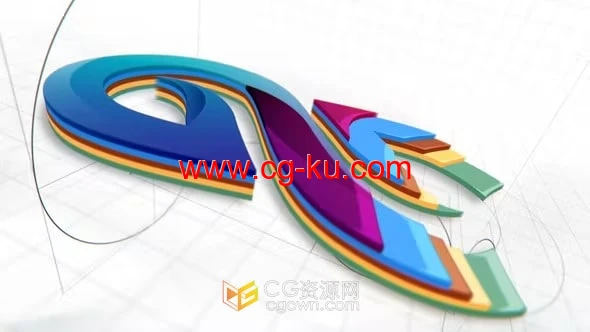具有多色图层的公司品牌推广标志宣传动画-AE模板的图片1