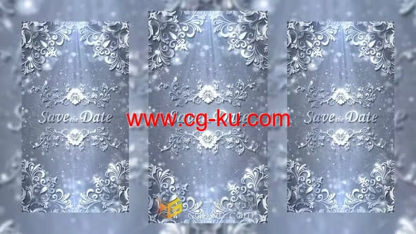 AE模板-高贵纯洁银色曼陀罗图形元素设计皇家婚礼请柬浪漫邀请函的图片1