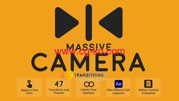 Massive Camera Transitions AE脚本预设包46种摄像机移动镜头转换的图片1