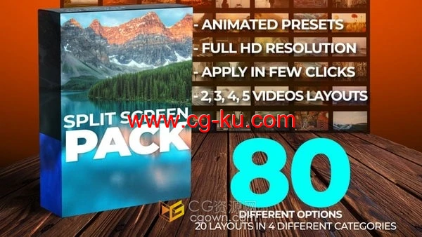 AE预设-20种动画分屏排版布局Split Screen Pack的图片1