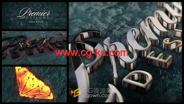 热裂石金属熔岩明亮标志动画史诗游戏片头-AE视频模板的图片1