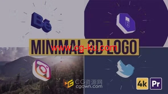 PR模板-4K优雅多彩快速3D标志企业品牌LOGO动画的图片1