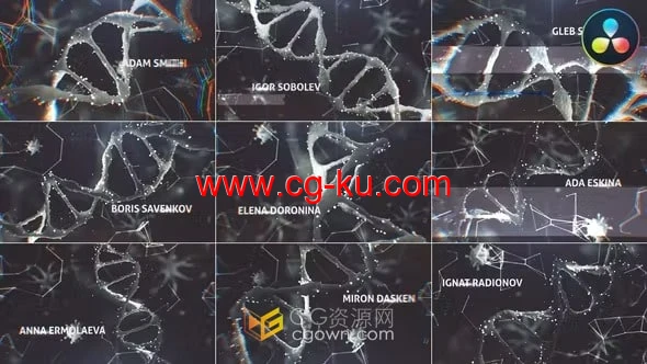 DR模板-故障逼真细胞DNA标题后启示录介绍生物技术医学演示的图片1