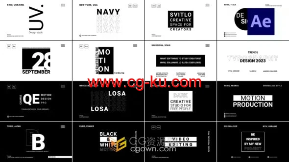 Rhythm Black Titles 16组动态节奏动画文字标题排版AE模板的图片1