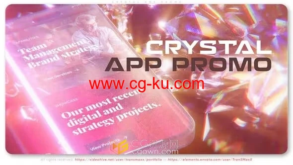 水晶画面风格介绍APP应用程序宣传视频AE模板的图片1