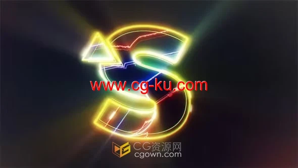 毛刺故障霓虹灯光标志动画-AE制作LOGO模板的图片1