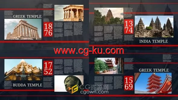 AE模板-摄影作品历史文物建筑图像排版介绍幻灯片的图片1