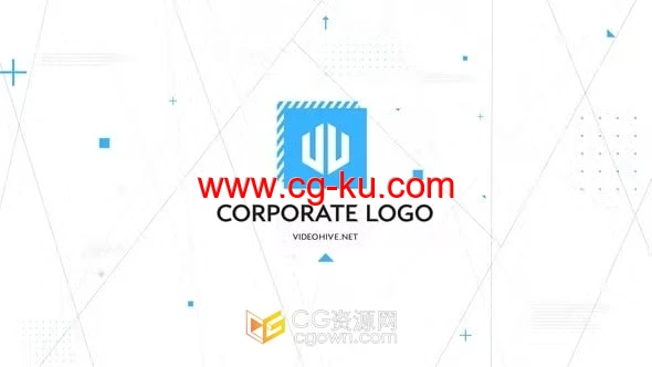 干净线条背景4K商业公司标志动画-AE模板的图片1