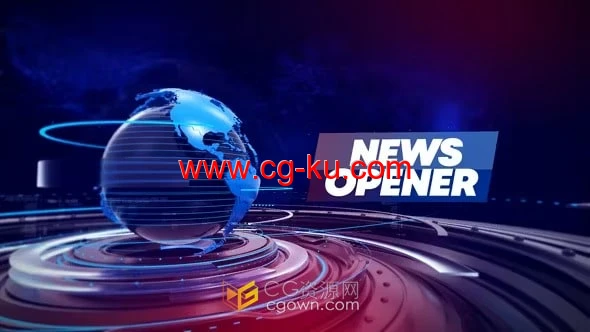 AE模板-3D地球科技感新闻片头News Opener的图片1