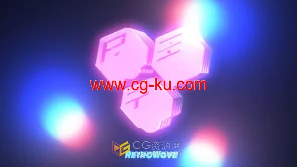 AE模板-漂浮光球3D像素化复古霓虹灯运动轨迹VHS标志的图片1