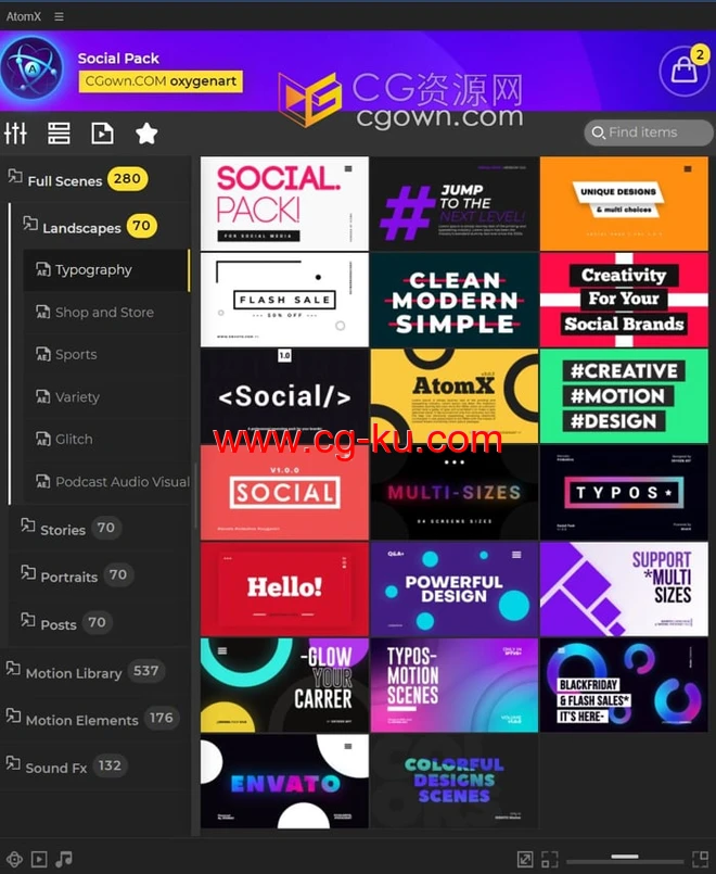 Social Pack AE脚本预设包1125组场景排版文字标题画面特效背景动画的图片2