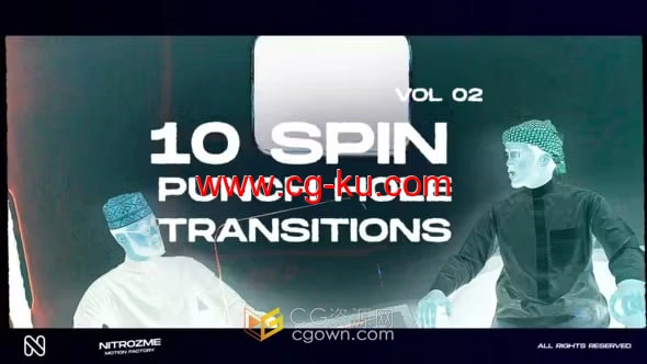 AE转场模板-蒙版自旋转过渡效果Punch Hole Spin Transitions Vol. 02的图片1