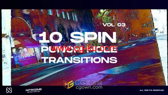 AE转场模板-电影胶片冲孔自旋过渡Punch Hole Spin Transitions Vol. 03的图片1