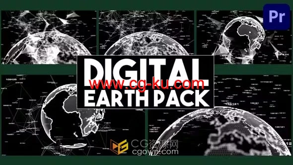 PR模板-数字地球平滑旋转动画场景创意网络科技节目介绍的图片1