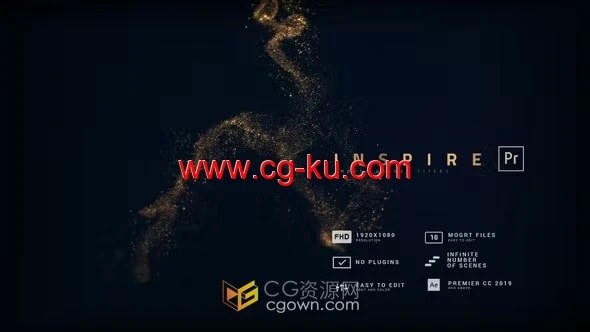 PR模板-闪光奢华魔法金色字幕颁奖典礼晚会开幕式粒子流标题的图片1