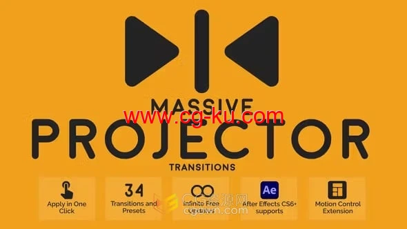 Massive Projector Transitions AE脚本预设包34组复古划痕胶片转场与叠加效果预设的图片1