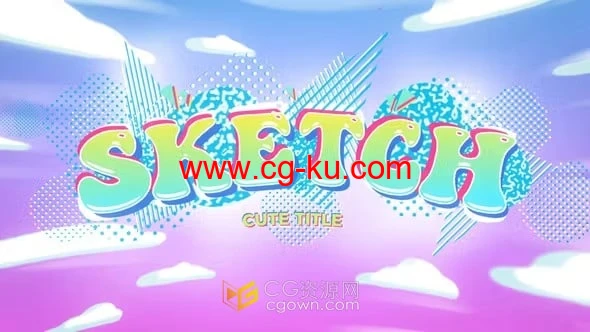 AE模板-卡通动漫片头可爱标题和标志动画的图片1