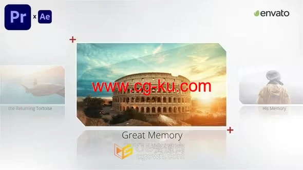 AE与PR模板-大气简约公司企业介绍宣传片视差倒影效果多屏照片相册的图片1