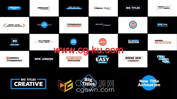 AE模板-免费下载30个极简几何动画标题的图片1