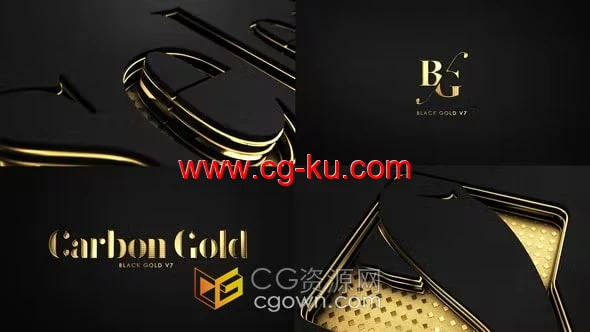 AE模板-碳金质感电影标志介绍Carbon Gold的图片1