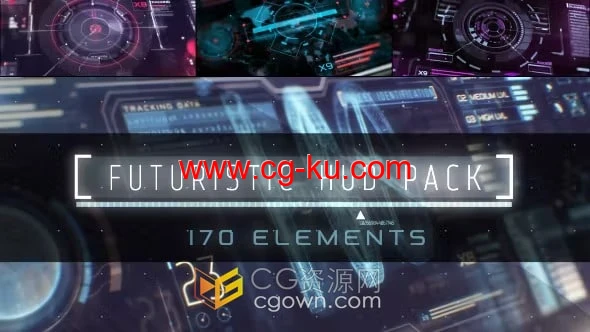 AE模板-100个独特的HUD信息图科幻高科技元素更新版的图片1