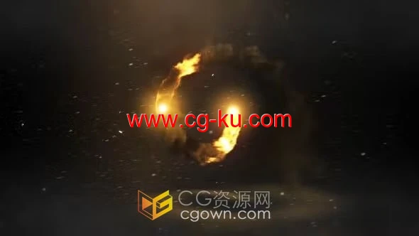 AE模板-动态动画火球盘旋汇聚产生冲击波标志显示片头的图片1