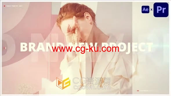 AE与PR过渡模板-14个图形拼接转场元素Minimal Transition的图片1