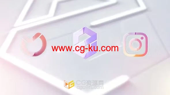 AE模板-明亮光泽快速线条轮廓标志动画的图片1