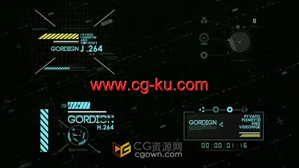PR模板-HUD技术标题视频游戏高科技文本动画的图片1