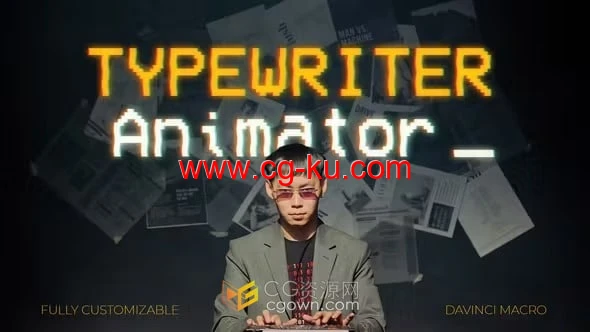 DR模板-闪烁键盘光标RGB发光效果键入复古标题VHS打字机文本动画的图片1