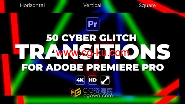 PR转场模板-网络故障过渡Cyber Glitch Transitions的图片1