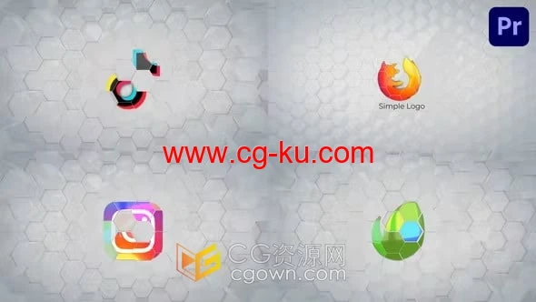 PR模板-4K抽象彩色3D光面标志动画的图片1